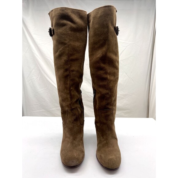 WOMENS MICHAEL KORS BURKE TALL WESTERN SIZE 6 M HEELED SUED BOOTS - Picture 2 of 9